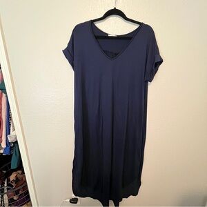 ENTRO navy T-shirt maxi dress